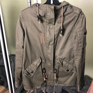 Moussy Army Green Cargo Jacket Coat